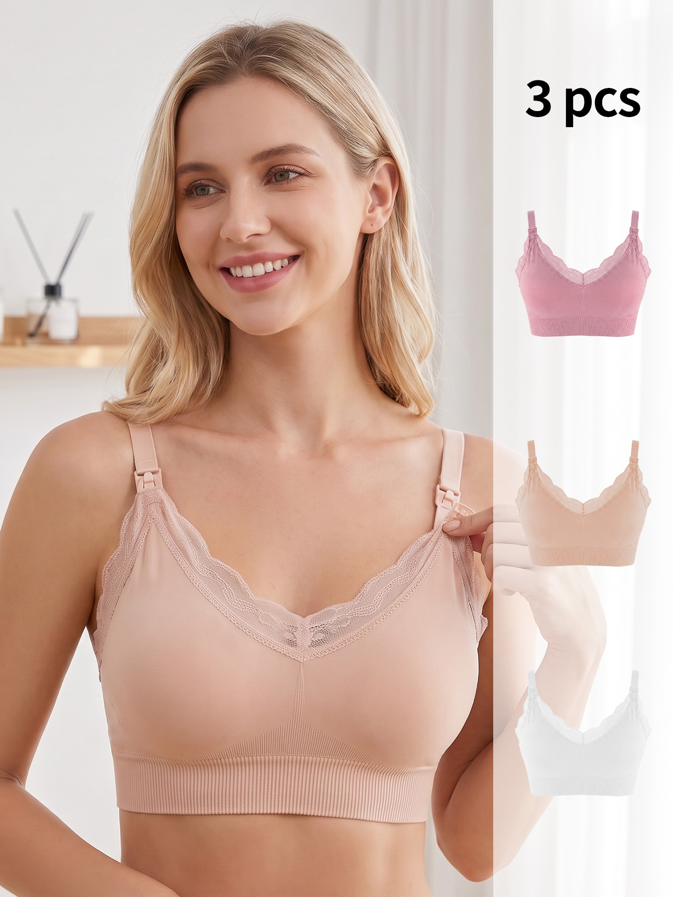 Nursing Bra Sleep - 3 soutiens-gorge d'allaitement pour femmes enceintes,