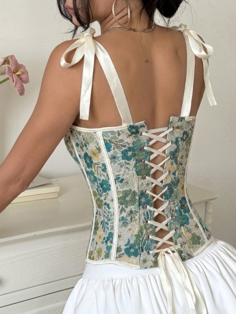 Corsets Shestyle à fleurs vert - Corset Waist Cinch avis et prix